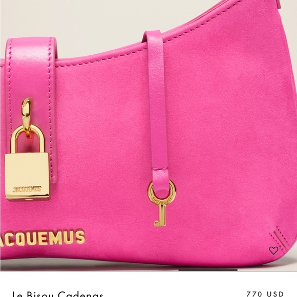 JACQUEMUS Pink Le Raphia 'Le Bisou Cadenas' Bag NWT in dust bag - Picture 9 of 12